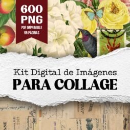Kit digital de imágenes para collage | 600 PNG + PDF imprimible