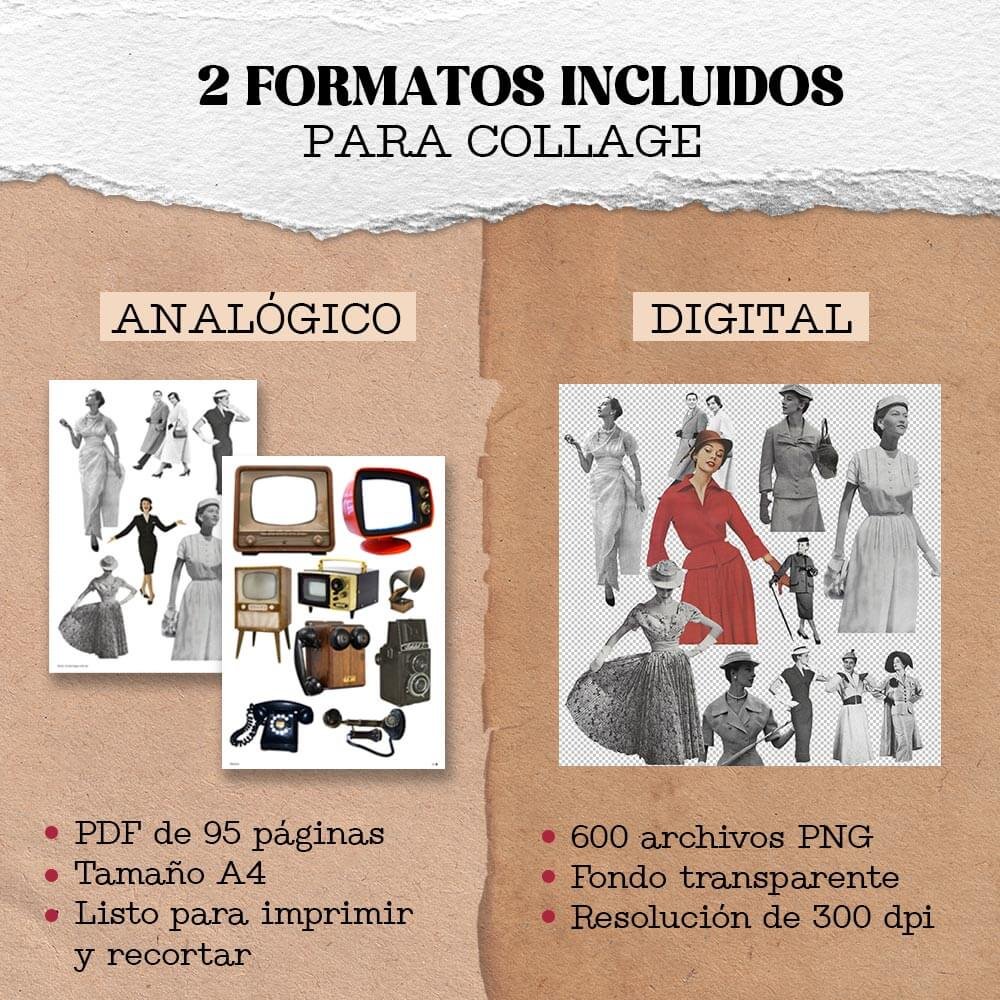 Kit digital de imágenes para collage | 600 PNG + PDF imprimible: imagen 2